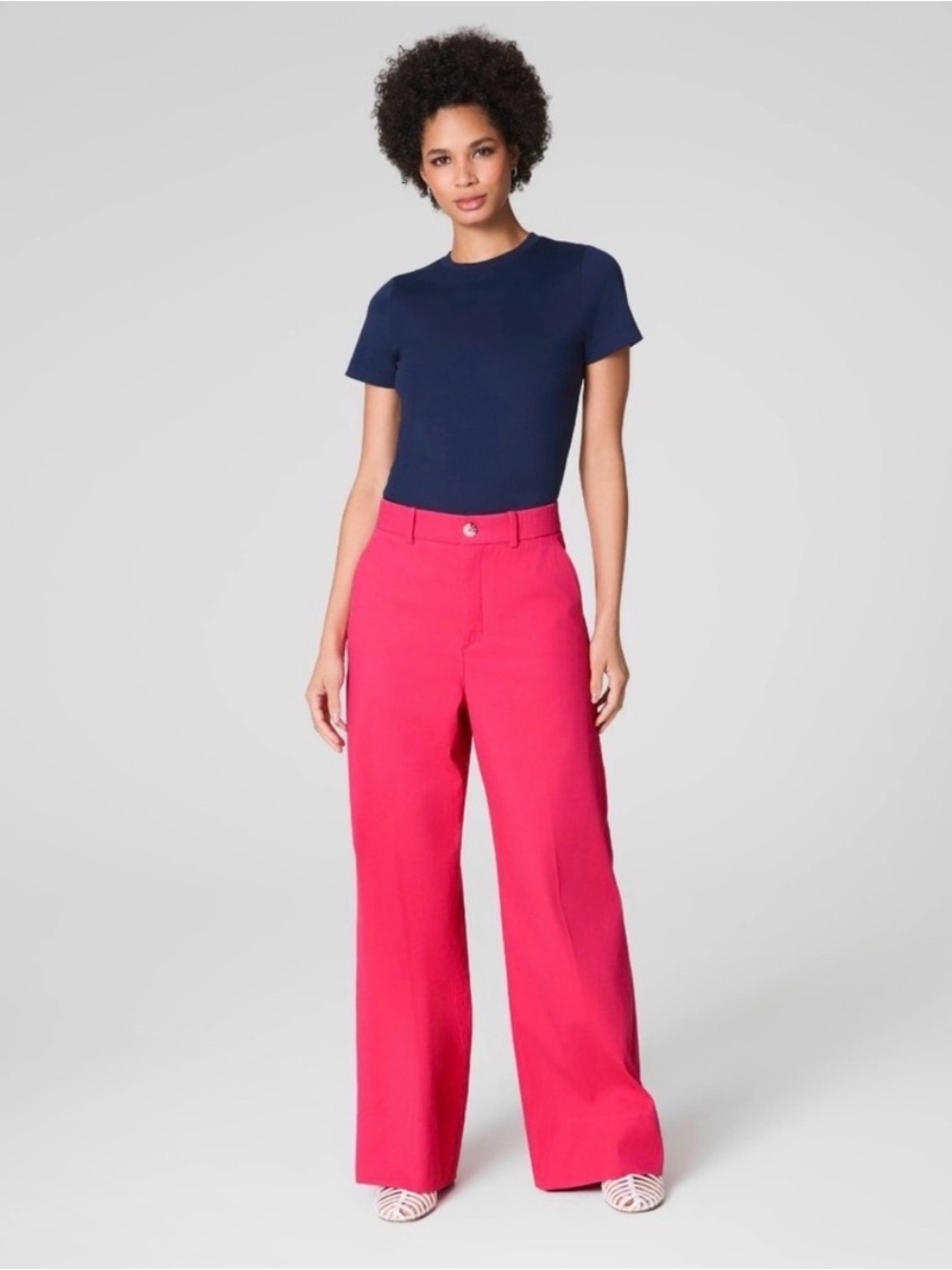 Spanx Stretch Twill Wide Leg in Pink NWT Medium